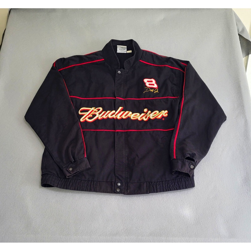 VTG Winners Circle NASCAR Bud Racing Dale Earnhardt Jr Full Zip Jacket XL Black